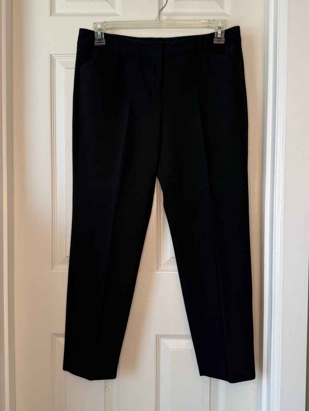 Express Editor Black Ankle Cropped Dress Pants w/Front Crease